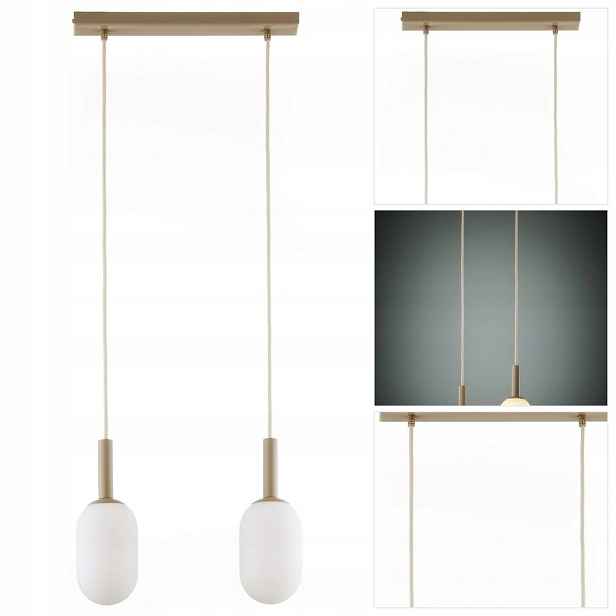 Závěsná lampa béžová Pluum moderní nad kuchyňským ostrovem Sigma Lighting