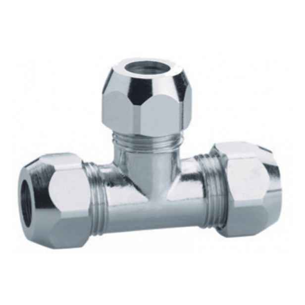 Eco produkty Chromovaný T kus pro měděné trubičky 10 mm