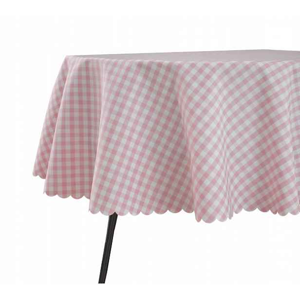 Skvrnitý Ubrus Ovál 130X320 CM Mřížka Bílo Růžová Obývací Pokoj Oválná Zahrada