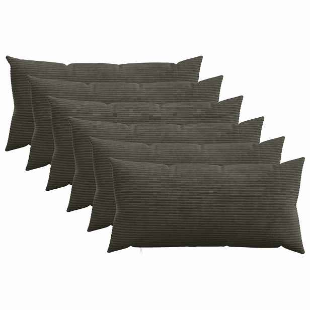 vidaXL Povlak na polštář 6 pcs HEERLEN Antracitová 40 x 70 cm manšestr