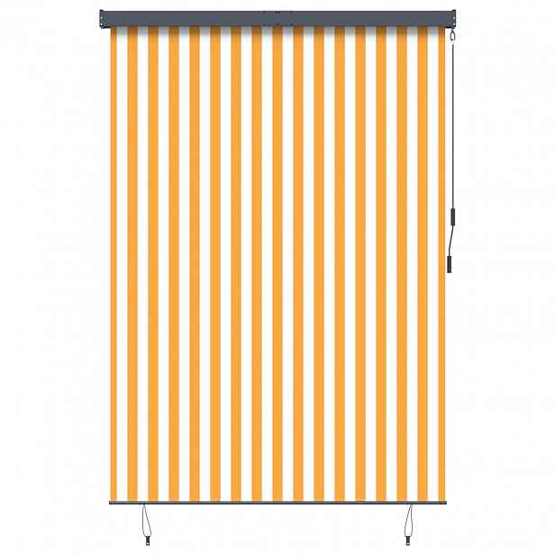 vidaXL Roleta Bílá a oranžová 180 x 250 cm Textil a hliník