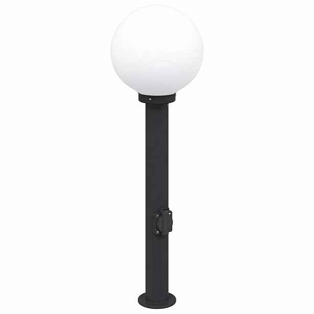 vidaXL Sloupkové svítidlo se zásuvkou 80 cm černé IP44