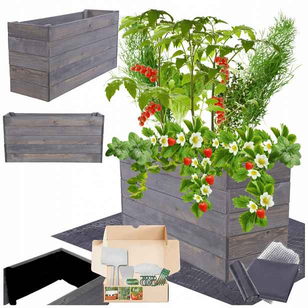 Zeleninová Zahrada záhon vyvýšený box pařeniště květináč impregnace 45x100x30