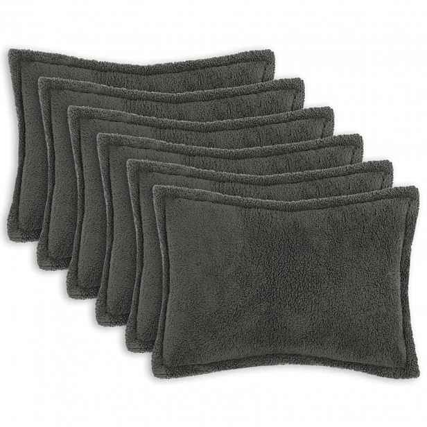 vidaXL Povlak na polštář 6 pcs HOUTEN Tmavě šedá 50 x 70 cm Bouclé