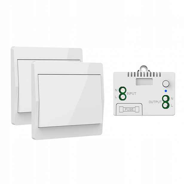 Bezdrátový vypínač světla 2-dílný nástěnný spínač RF433 MHz 5A