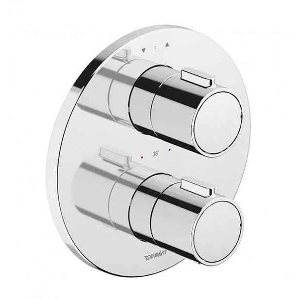 Duravit - Termostatická baterie pod omítku, pro 2 spotřebiče, s tělesem, chrom TH4200008010