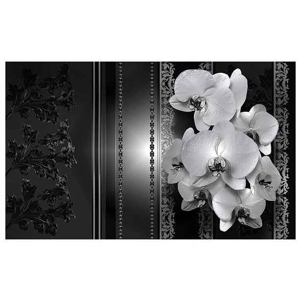 Fototapeta Orchideje černobílé 3D do ložnice obývacího pokoje 300x210 lepidlo