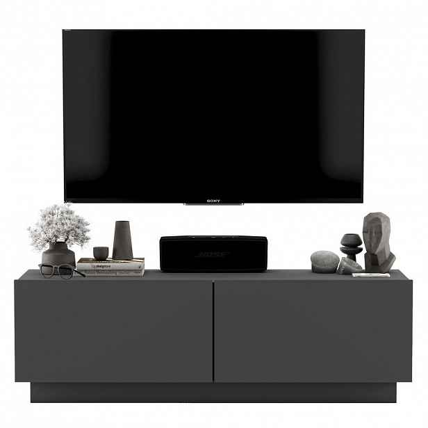 Meble Lindner TV stolek Enjoy Šedá mat 120 cm se soklem