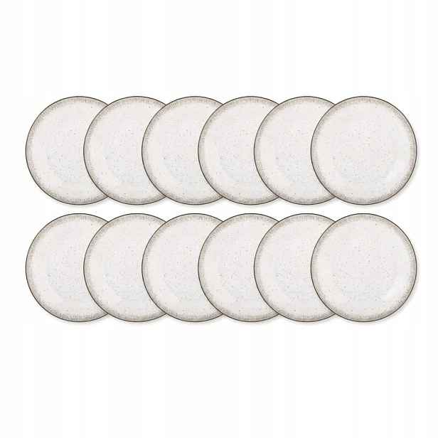 Sada dezertních talířů 12 ks porcelánové 19 cm béžové Hello Sand