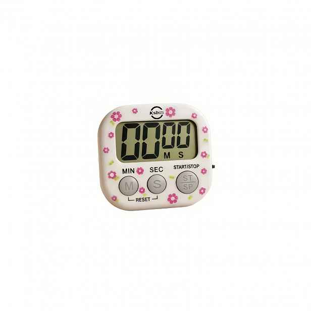 TEMU 1ks Květinový digitální kuchyňský časovač, 99minutová odpočítávání, LCD displej, Start/Stop, Reset, Magnetický zadní panel, Hlasitý budík, Na