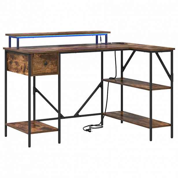 vidaXL Stůl Kouřový dub 120 x 79 x 86,5 cm Kompozitní dřevo