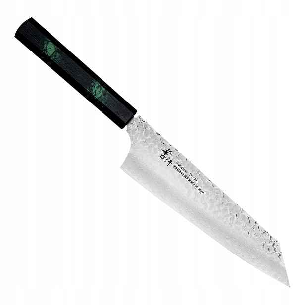 Sakai Takayuki Nanairo VG-10 Green Japonský ostrý Nůž Kengata 19 Cm