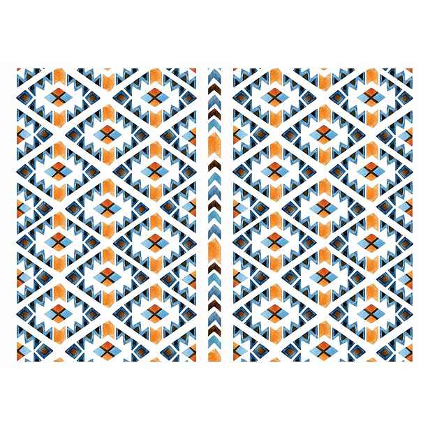 Fototapeta Aztécký vzor etnická geometrie Pomeranč vinylová 312x219 lepidlo