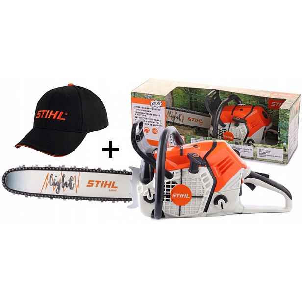 Hračka Benzínová Pila Stihl Na Baterie Dárek Čepice Bonus