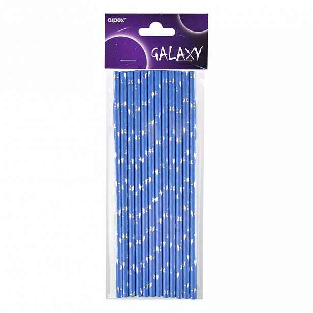 Slámky papírové - galaxy 12 ks 20cm