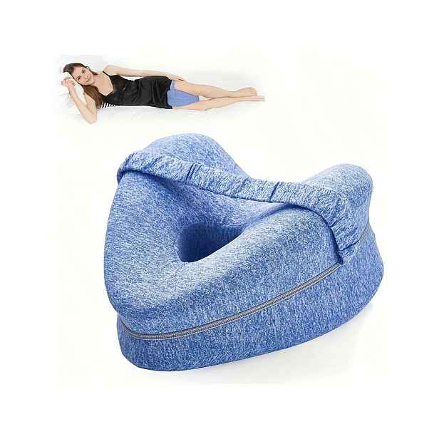 TEMU 1 ks Ergonomický polštář pod nohy pro spaní na boku, polštář pod kolena s popruhem pro spaní na boku, podpora nohou s odnímatelným a pratelným