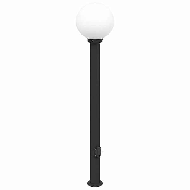 vidaXL Sloupkové svítidlo se zásuvkou 120 cm černé IP44