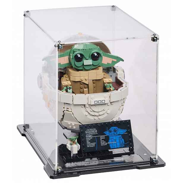 Vitrína Blacked Brick pro Lego 75403 Star Wars Grogu v kočárku