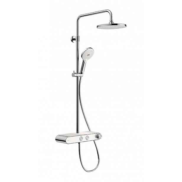 Duravit - Sprchový set s termostatem, průměr 23 cm, 3 proudy, chrom/bílá TH4382008005