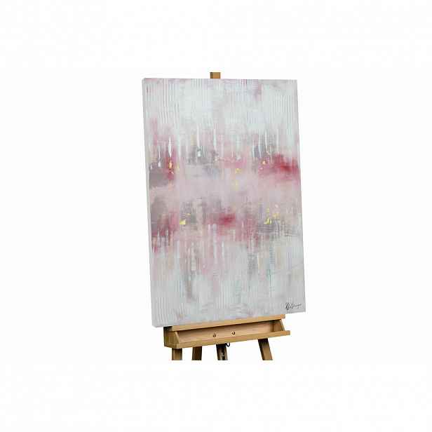 KUNSTLOFT RUČNĚ MALOVANÝ AKRYLOVÝ OBRAZ RŮŽOVÝ, 75/100 CM