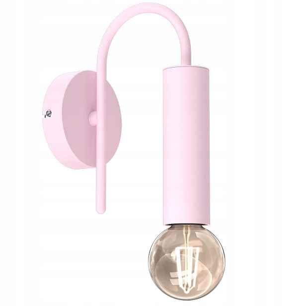 Luminex Loppe nástěnná lampa tuba růžová 1xE27 IP20 kov 21 cm