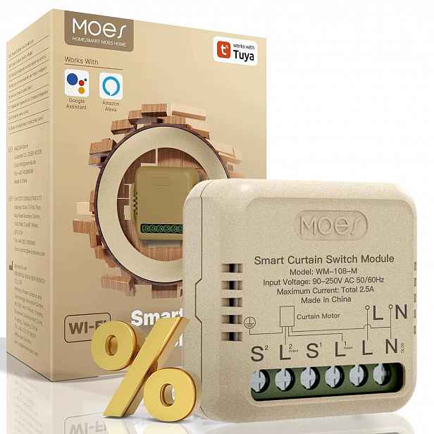 Modul spínače pro rolety Moes Wlan, ovládání rolet, Alexa, Tuya