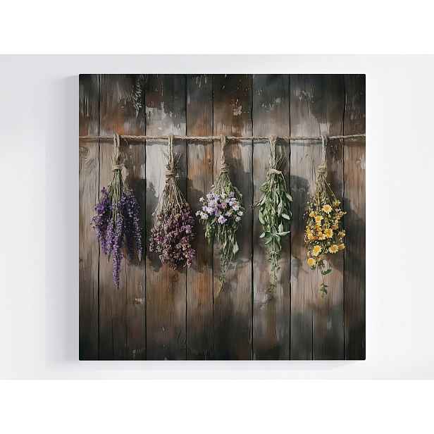 Obraz Na Plátně Canvas Sušené Bylinky Květiny Levandule Rustikální 50x50