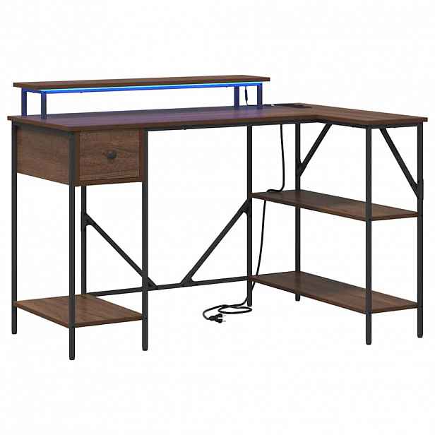 vidaXL Stůl Hnědý dub 120 x 79 x 86,5 cm Kompozitní dřevo