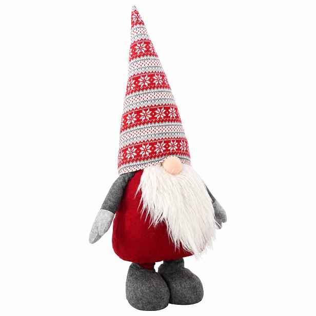 vidaXL Vánoční skřítek s natahovacíma nohama Červená 130 cm Polyester