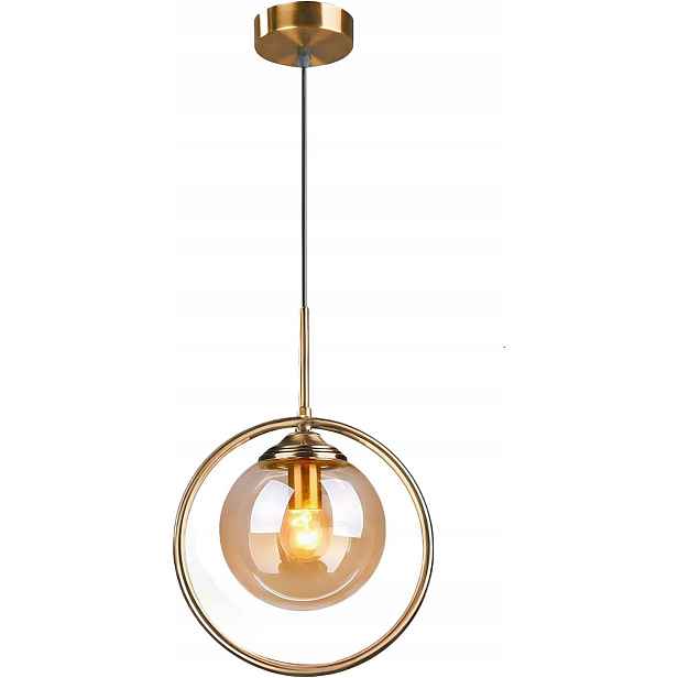 Závěsná skleněná lampa E27 Jantarová Zlatá Vintage Loft Nastavitelná