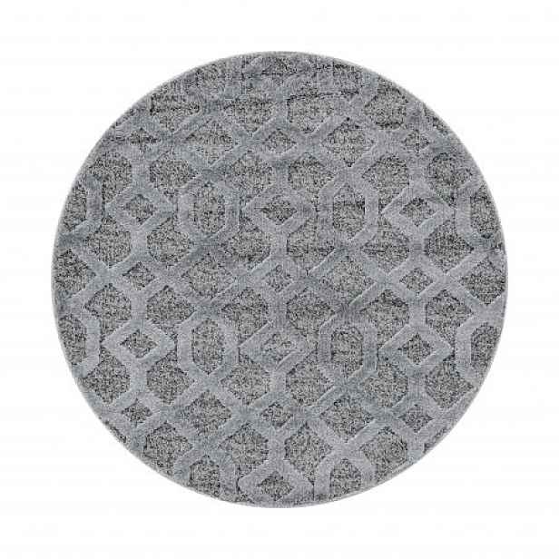Kusový koberec Pisa 4702 Grey kruh, 80x80 (průměr) kruh, šedá, ložnice, Ayyildiz