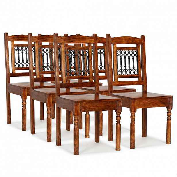 vidaXL Jídelní židle 6 ks masivní dřevo klasické