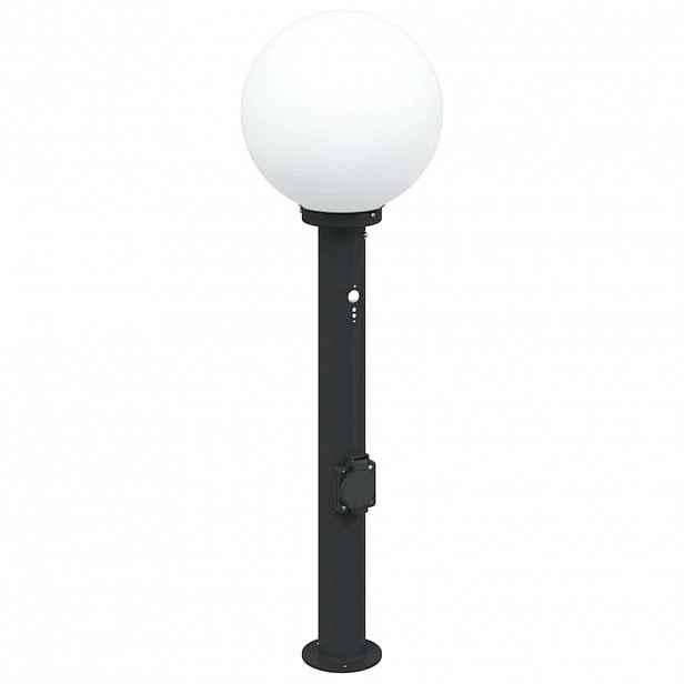 vidaXL Sloupkové svítidlo se senzorem a zásuvkou 80 cm černé IP44