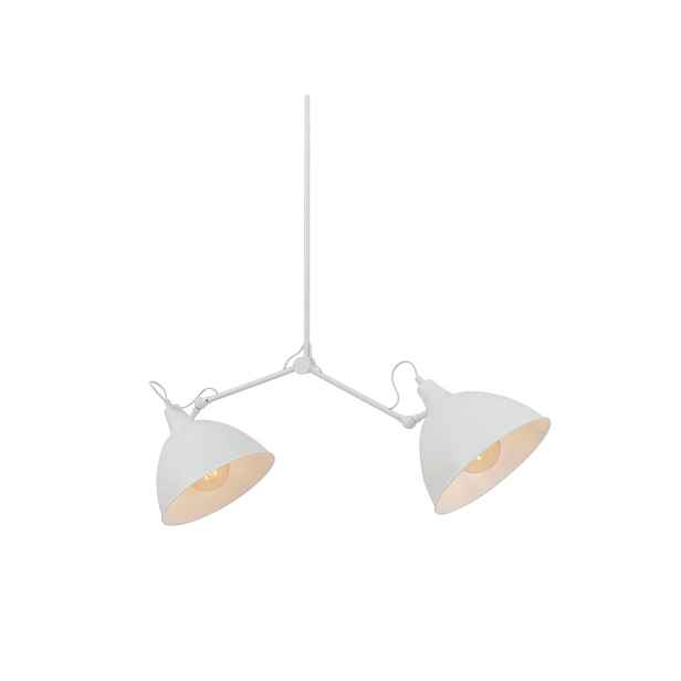 Bílé závěsné svítidlo s kovovým stínítkem 104x104 cm Coben - CustomForm