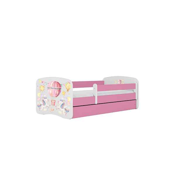 Kocot kids Dětská postel Babydreams balón růžová, varianta 80x160, se šuplíky, bez matrace