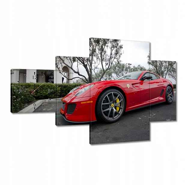 Nástěnné hodiny 130x80 Červené Ferarri