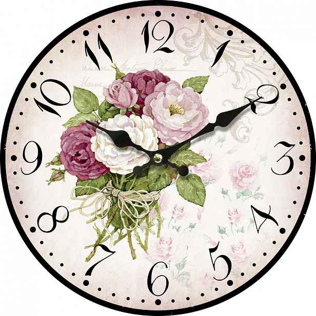XXXLutz NÁSTĚNNÉ HODINY, zelená, růžová, černá, pink, béžová, 34 cm Ambia Home - 0085590233
