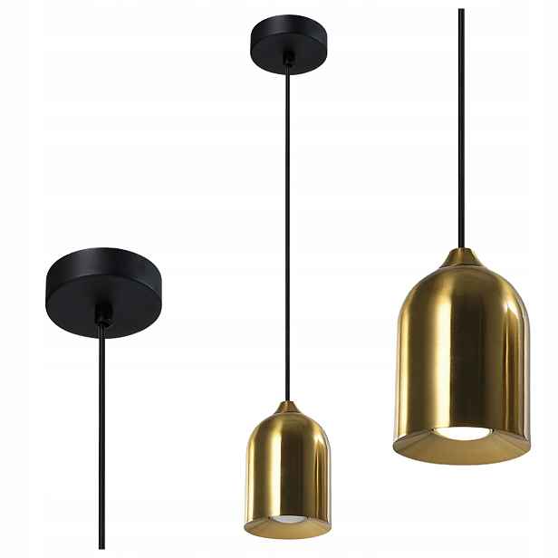 Kovová Závěsná Lampa Nilo Zlatá 1XGU10 Elegantní 118,5 CM Light Prestige