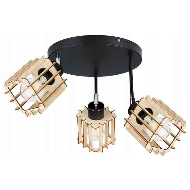 Lampa Stropní Svítidlo lustr Vysoký strop Kostka Dřevo