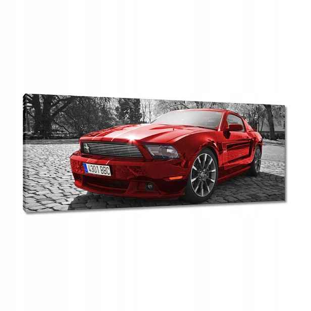 Obrazy 100x40 Červený Mustang