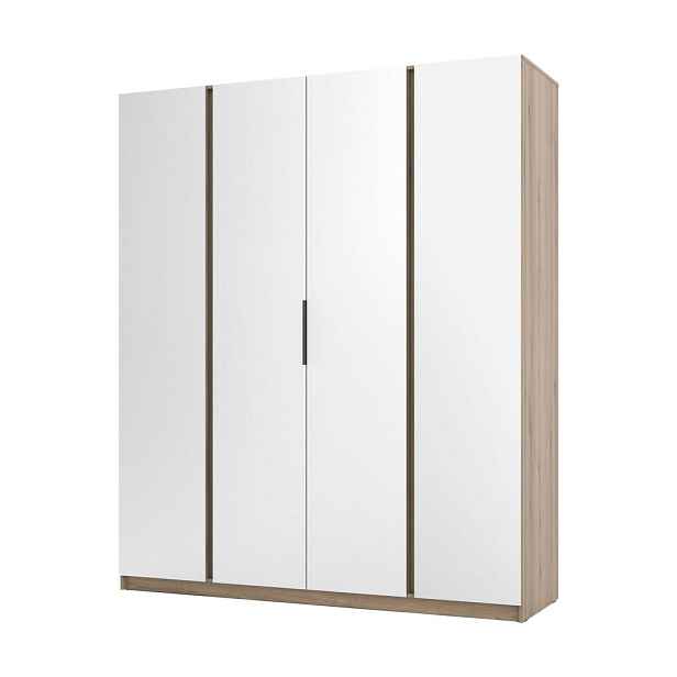MASSENO ŠATNÍ SKŘÍŇ S OTOČNÝMI DVEŘMI CAGLIARI, 200/239/61,9 cm 4dveřová se zrcadlem, zlatá