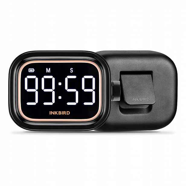 Kuchyňský minutník Magnetický Digitální s Led diodou 9x12,3 cm Černý