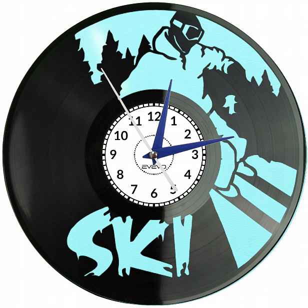 Lyžování Lyže Nápad na Dárek Nástěnná Dekorace z vinylové desky