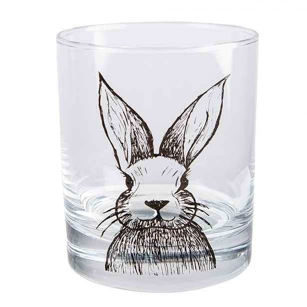 Sklenička na vodu s králíčkem Rabbit Cartoon - Ø 8*9 cm / 300 ml Clayre & Eef