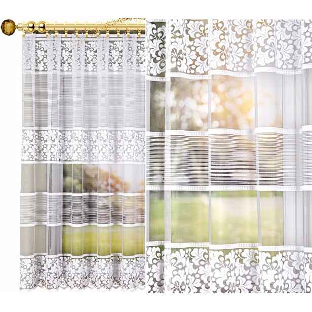 Vzor 017563 vel. 400 x 170 cm záclona, rovná (s lemováním)