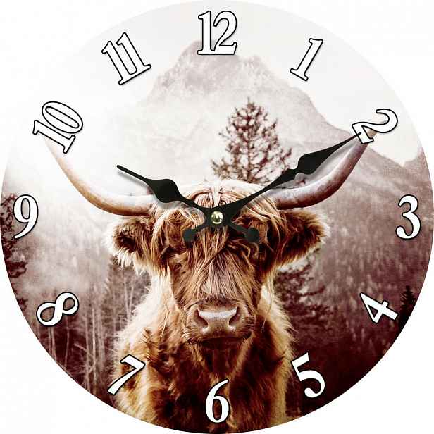 XXXLutz NÁSTĚNNÉ HODINY, hnědá, šedá, bílá, 34 cm Ambia Home - 0085590235