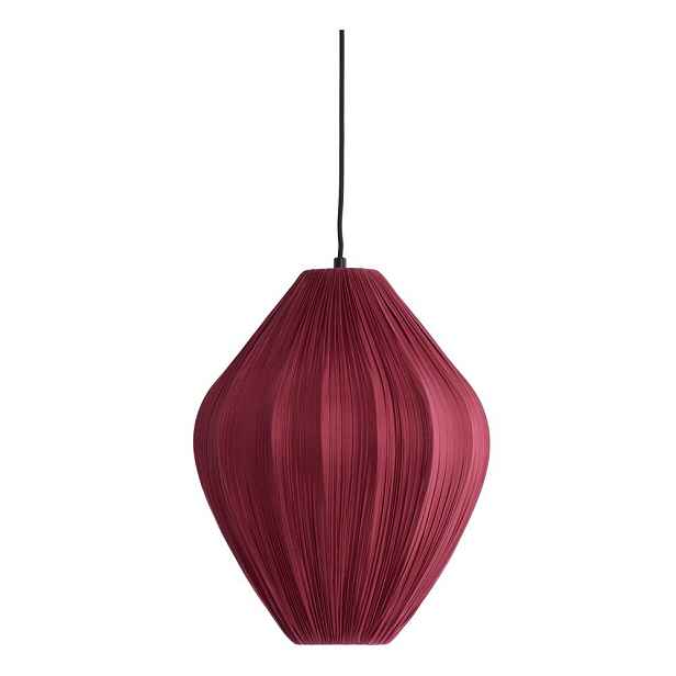 Vínové závěsné svítidlo s textilním stínidlem ø 12 cm Verita – Light & Living