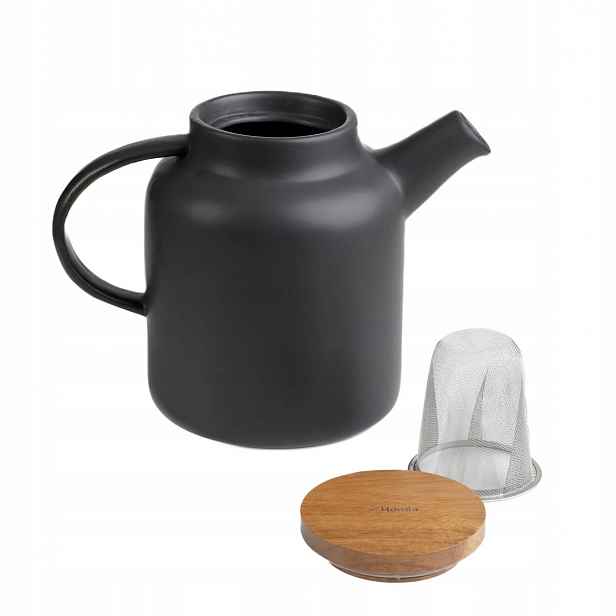 Džbán Poline s akátovým víčkem černý 1,5 l Homla