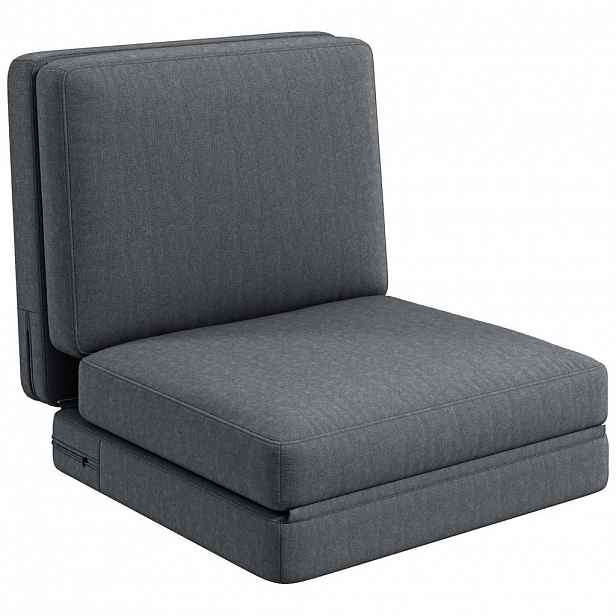 HOMCOM PODLAHOVÁ SOFA 3 v 1, nosnost až 240 kg, tmavě šedá