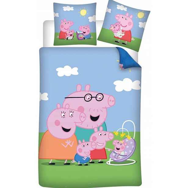 Oboustranné Povlečení Peppa S Rodinou Povlečení prasátko Pepa 140x200